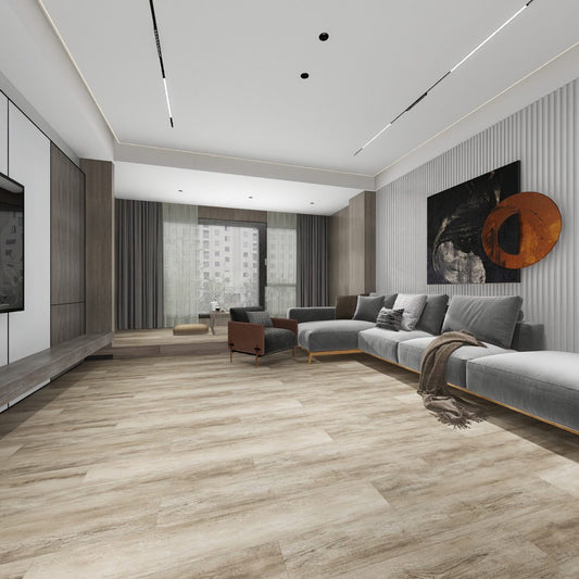 GRIPTECH PRO LooseLay Vinyl Plank LVT Flooring, 28 Mil, 5mm 24.166 Sq Ft/Box Glacier Grain