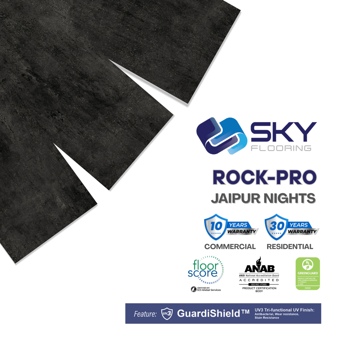 ROCK PRO Click-In Vinyl Plank SPC Flooring, 22 mil, 7mm 16.021 Sq Ft/Box Jaipur Nights