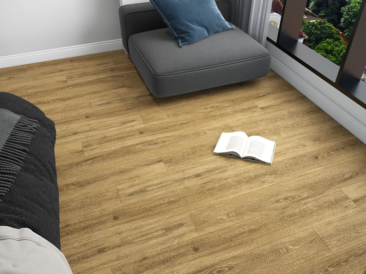 GLU PRO, Glue Down Vinyl Plank LVT Flooring, 22 mil, 3mm 37.333 Sq Ft/Box Warm Dusk