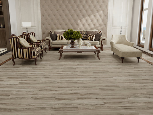 GLU PRO, Glue Down Vinyl Plank LVT Flooring, 22 mil, 3mm 37.333 Sq Ft/Box Cedro Gris