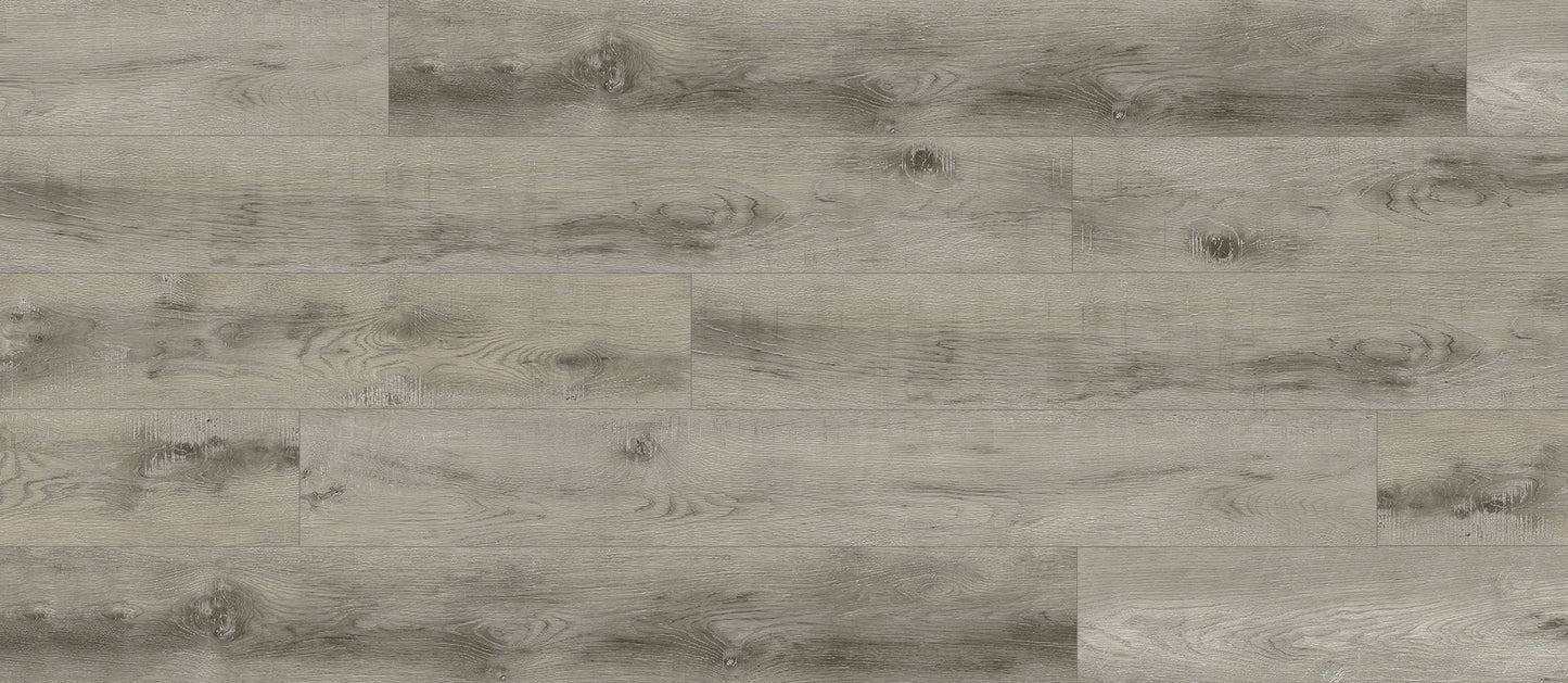 DURA PRO, Click-In Vinyl Plank SPC Flooring, 22 mil, 6.5mm 19.225 Sq Ft/Box Grey Oak