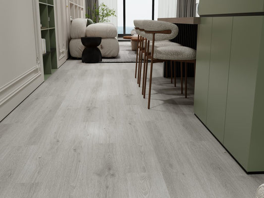 SELECT PRO Click-In Vinyl Plank SPC Flooring, 22 mil, 5.7mm 24.031 Sq Ft/Box Grey Hickory