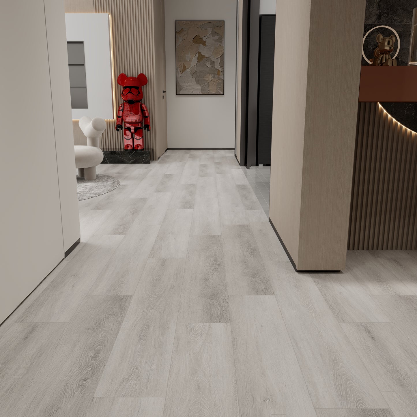 DURAPRO X Click-In Vinyl Plank SPC Flooring, 28 mil, 7.5mm 14.419 Sq Ft/Box RUSTIC GREY