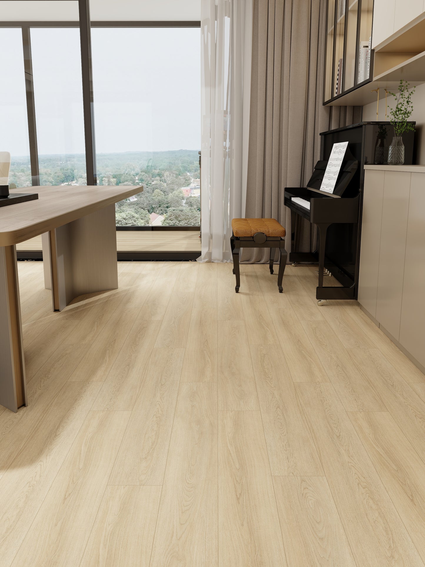 DURA PRO, Click-In Vinyl Plank SPC Flooring, 22 mil, 6.5mm 19.225 Sq Ft/Box Sycamore