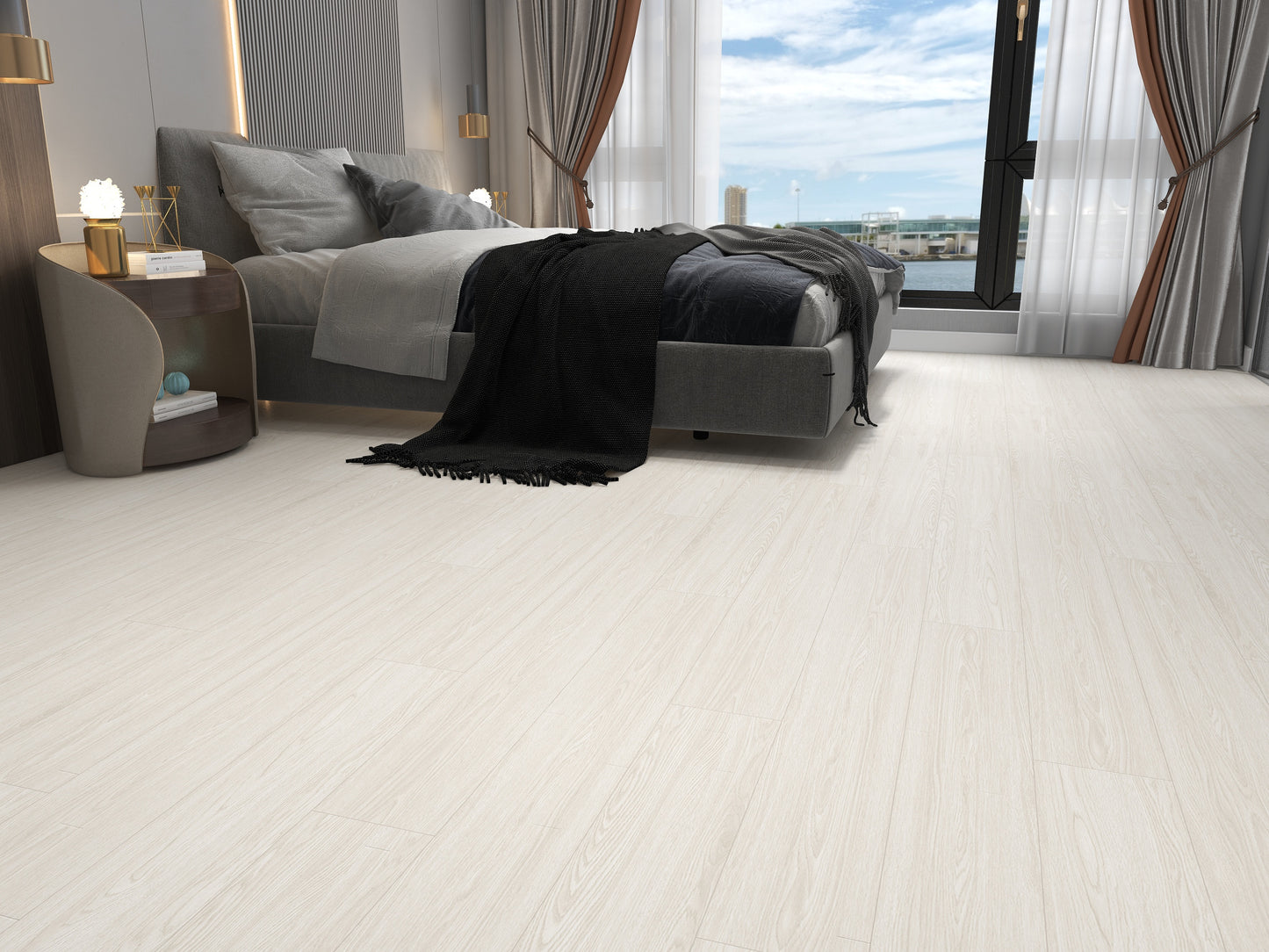GLU PRO, Glue Down Vinyl Plank LVT Flooring, 22 mil, 3mm 37.333 Sq Ft/Box Ivory Tower