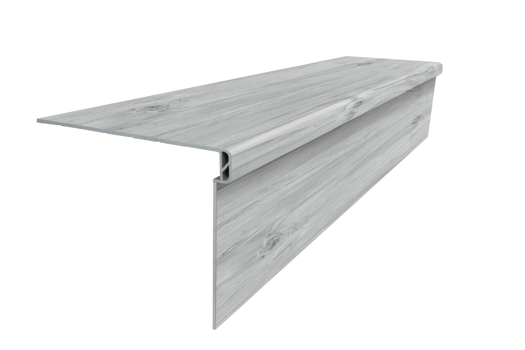 Luxury Vinyl Water Proof & Dent Proof 51.18" Lenth x 11.81" Width x 1.57" Thick stair Tread - Silver Leaf