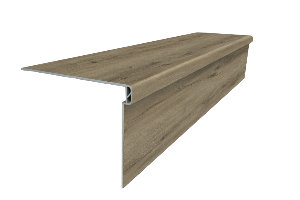 Luxury Vinyl Water Proof & Dent Proof 51.18" Lenth x 11.81" Width x 1.57" Thick stair Tread - Silverstone