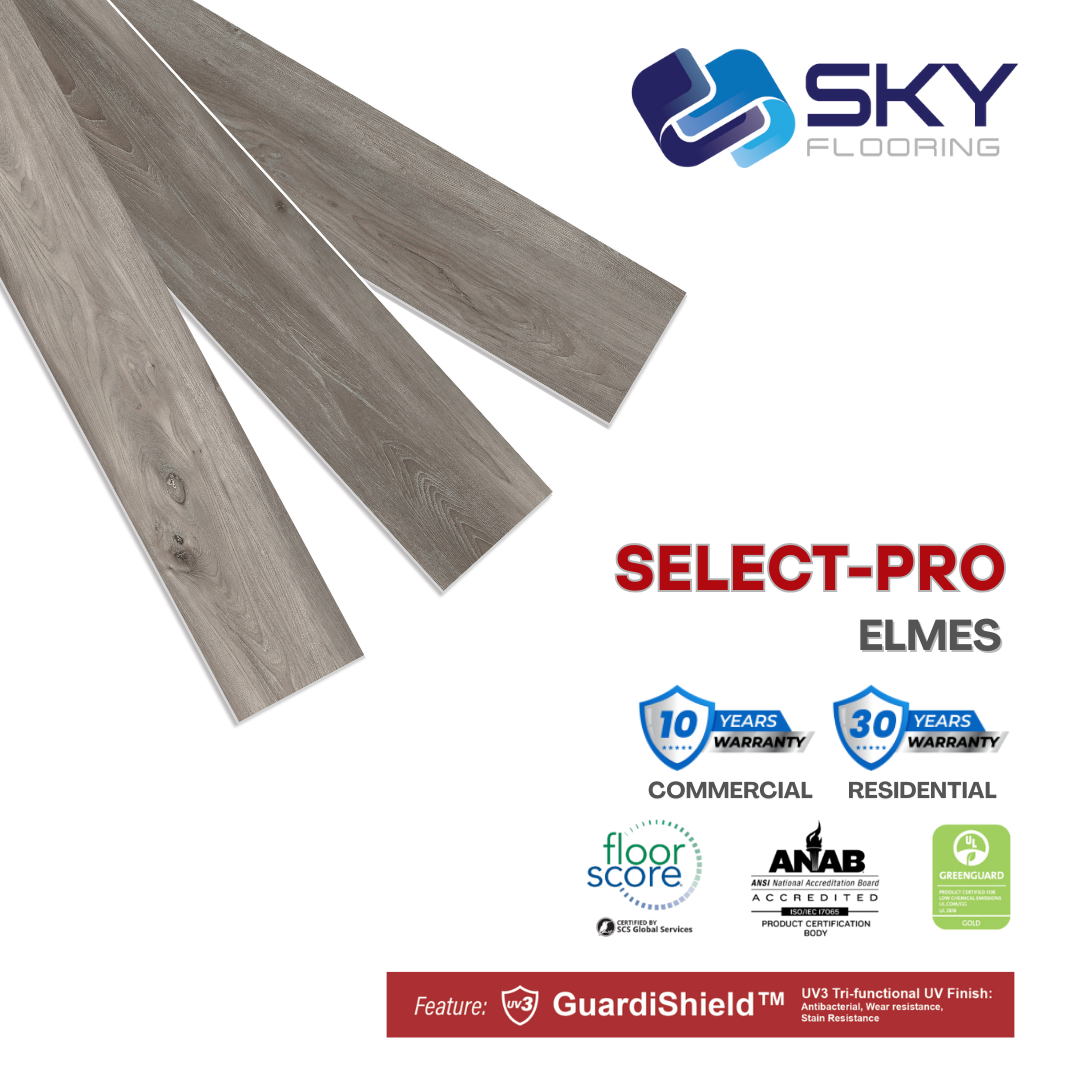 SELECT PRO Click-In Vinyl Plank SPC Flooring, 22 mil, 5.7mm 24.031 Sq Ft/Box ELMES