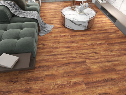 DURA PRO, Click-In Vinyl Plank SPC Flooring, 22 mil, 6.5mm 19.225 Sq Ft/Box Old Walnut
