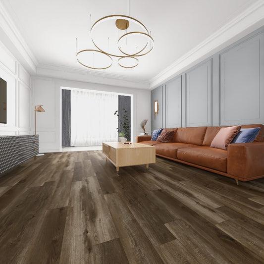 DURA PRO, Click-In Vinyl Plank SPC Flooring, 22 mil, 6.5mm 19.225 Sq Ft/Box Russet