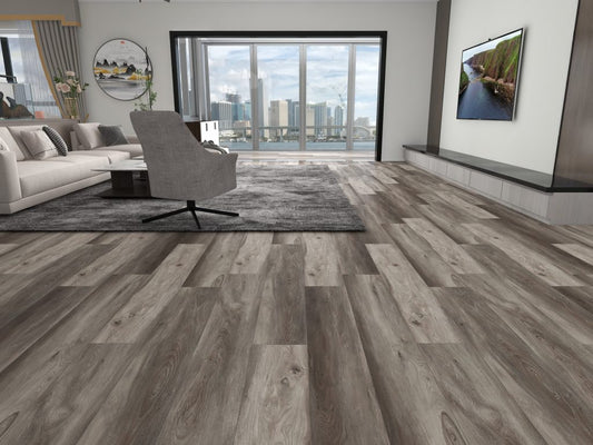 DURA PRO, Click-In Vinyl Plank SPC Flooring, 22 mil, 6.5mm 19.225 Sq Ft/Box ELMES