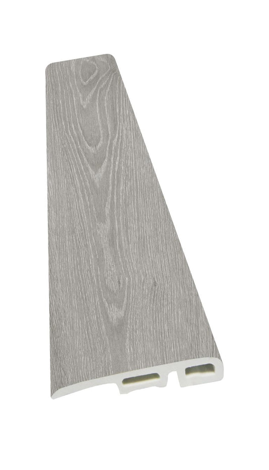 Luxury Vinyl Water Proof & Dent Proof 94.49" Lenth x 1.38" Width x 0.31" Thick End Cap - Grey Hickory