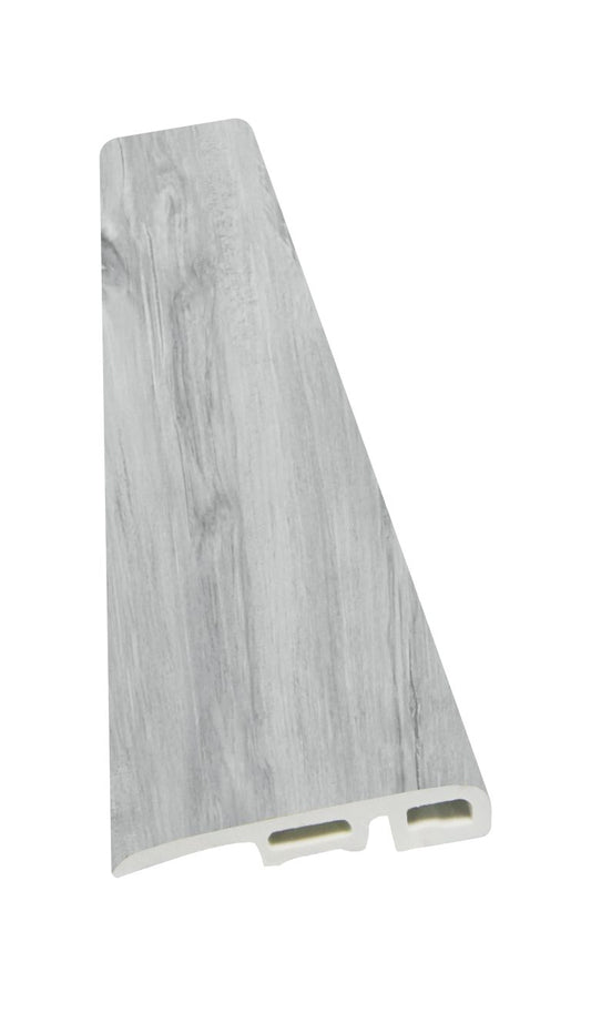 Luxury Vinyl Water Proof & Dent Proof 94.49" Lenth x 1.38" Width x 0.31" Thick End Cap - Silver Leaf