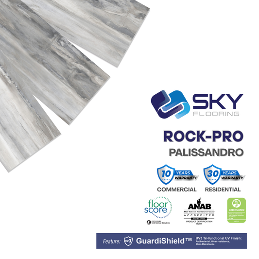 ROCK PRO Click-In Vinyl Plank SPC Flooring, 22 mil, 7mm 16.021 Sq Ft/Box Palissandro