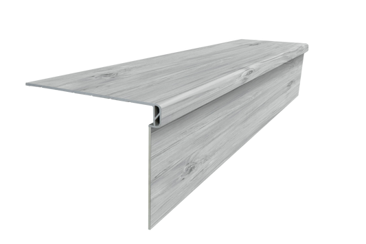 Luxury Vinyl Water Proof & Dent Proof 51.18" Lenth x 11.81" Width x 1.57" Thick stair Tread - Silver Leaf