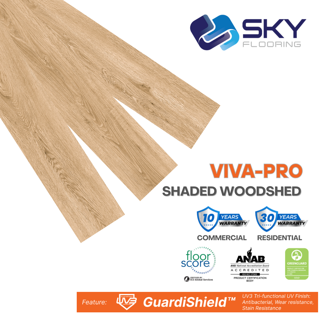 VIVA-PRO, 12 Mil, LVT Flooring, 2mm, Shaded Woodshed